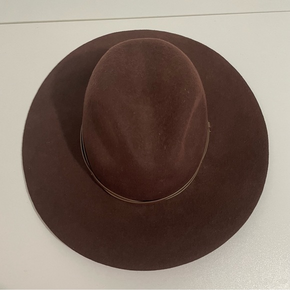 100% Wool Brown Hat Fedora One Size